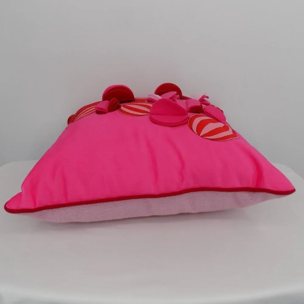 Christmas Ornament Tree Pillow Red Pink Whimsical Christmas 18x18 Holiday New